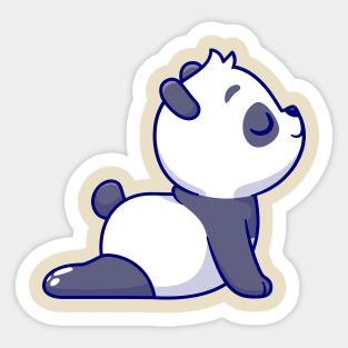 Cute Panda Stretching Yoga Cartoon Sticker